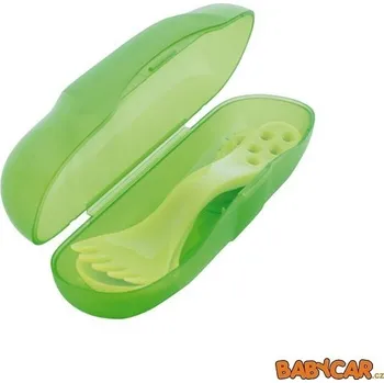 Příbor CANPOL BABIES plastový příbor v pouzdru Zelená