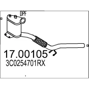 Filtr pevných částic Filtr pevnych castic, vyfukovy system MTS 17.00105