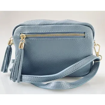 Kabelka Leather Country Dámská kožená crossbody kabelka LC9461202 - šedomodrá