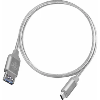Datový kabel SilverStone USB-A - USB-C USB kabel 0,5 m Stříbrný (52034)