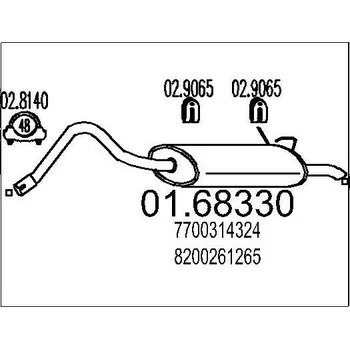 Tlumič výfuku Zadní tlumič výfuku MTS 01.68330