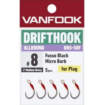 Rybářský háček VANFOOK DRIFTHOOK DRS-50F #8 5ks