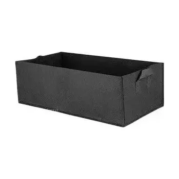 Textilní 50l truhlík s uchy | Pěstební textilní květináč - ČERNÁ