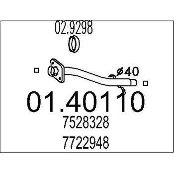 Auto-moto Výfuková trubka MTS 01.40110