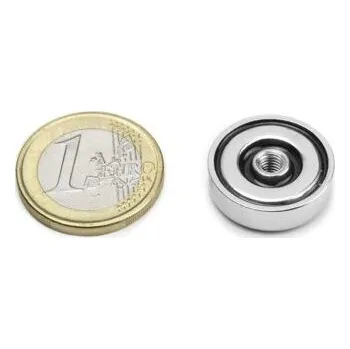 Dekorativní magnet Neodymový magnetický úchyt, kruhový Ø&nbsp;20&nbsp;mm, vnitřní závit M4, síla 7,6&nbsp;kg