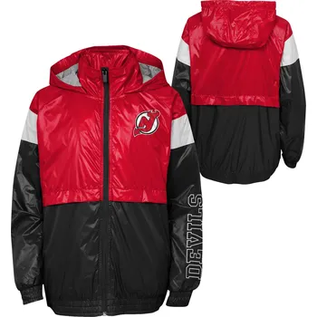 Pánská větrovka Outerstuff Dětská bunda New Jersey Devils NHL Goal Line Stance Full-Zip Windbreaker Velikost: Dětské L (13 - 14 let)