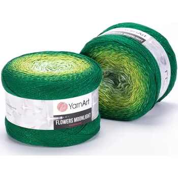 Galanterie Yarn Art Příze Flowers Moonlight 3283 hráškově zelená, jarní zelená, vánoční zelená