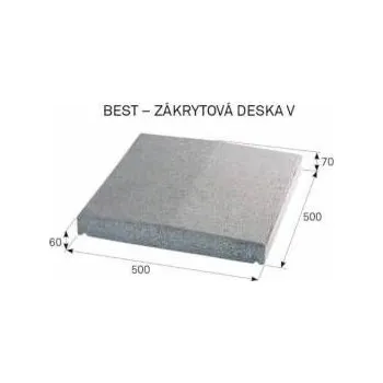 Plot BEST Zákrytová deska V. 500 x 500 x 60/70 mm Přírodní