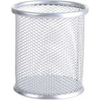 Organizér na kosmetiku Flamenco Mystique Stolní Organizér pro Psací Potřeby, Bílý, Kovový Rám, Průměr 9 cm - Výška 9,5 cm