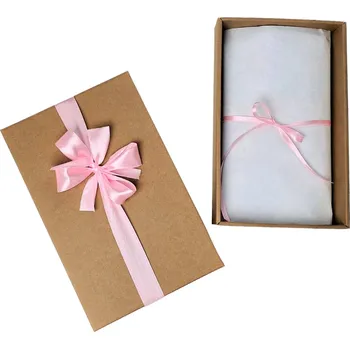 Dárková krabička Tina moda Dárkové balení - hnědá krabička & růžová atlasová stuha