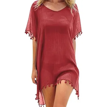 Dámské plavky Dámské šifonové plážové pareo Barva: Červená