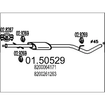 Auto-moto Střední tlumič výfuku MTS 01.50529