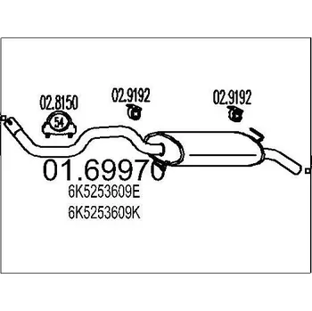 Tlumič výfuku Zadní tlumič výfuku MTS 01.69970