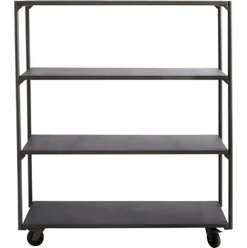 Knihovna Kovová police/knihovna na kolečkách Muubs BRONX V. 140cm černá