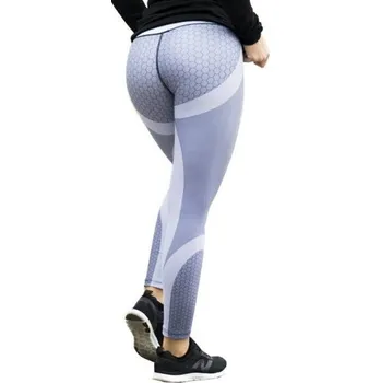 Dámské legíny Flamenco Mystique Sportovní Legíny pro Fitness Trénink, Šedé, Velikost L, 90% Bavlna a 10% Elastan