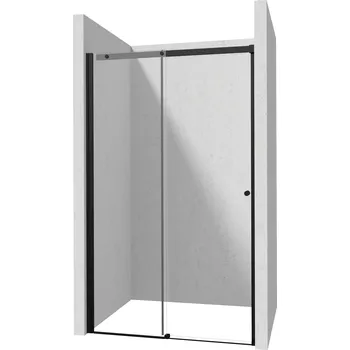 Sprchové dveře Deante Kerria Plus sprchové dveře 140 cm posuvné černá matný/průhledné sklo KTSPN14P