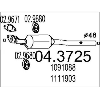 Katalyzátor Katalyzátor MTS 04.3725