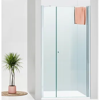 Sprchové dveře WellMall ALFA-V LINE Chrom 85 Čiré Sprchové dveře jednokřídlé s pevnou stěnou v rovině (60+30), skladem