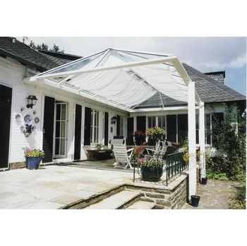 Krycí plachta Sluneční plachta na lankové upínání, bez lanka Floracord, PES 140 g/m², slonová kost 330x140 cm