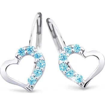 Náušnice Cutie Jewellery Zlaté dětské náušnice srdíčka C2757B-KL Arctic Blue