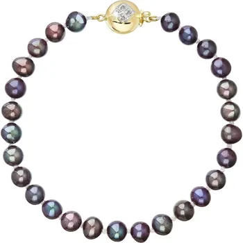 Náušnice Perlový náramek z říčních perel se zapínáním ze 14 karátového zlata 923001.3/9270A dk.peacock