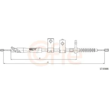 Lanko parkovací brzdy Lanovod parkovací brzdy COFLE 17.0366