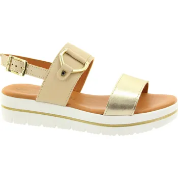 Dámské sandále DONNA SERENA Dámské kožené béžové sendály 175216-13675-PLATINO-255 Velikost 40