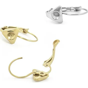 Materiál na výrobu šperku Mechanické náušnice trojúhelník 8x9mm - Nerez SL