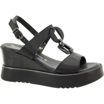 Dámské sandále DONNA SERENA Dámské černé kožené sandály 7C5192-NERO-255 Velikost 39