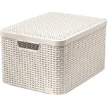 Krémový plastový úložný box s víkem 33x44,5x25 cm Style – Curver ID_1406673