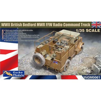 Plastikový model Gecko Models 1/35 WWII British Bedford MWR FFW Radio command truck
