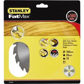 Pilový kotouč Pilový kotouč TCT/HM brousitelný pro podélné řezy 160 x 20 mm, 18 zubů Stanley STA15320