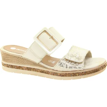 Dámské pantofle REMONTE Dámské bílo-zlaté kožené pantofle D3068-60-255 Velikost 40