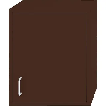Závěsná kovová skříňka, jednokřídlá plechová dvířka, š x v x h: 400 x 500 x 250 mm, barva hnědá RAL8016