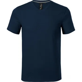 Pánské tričko MALFINI Premium® Malfini Action V‑neck 700 – pánské prémiové tričko s výstřihem do V, 180 g, 95 % bavlna, 5 % elastan Barva: 02-námořní modrá, Velikost: M