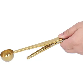 Naběračka ALTOM Odměrka na kávu / čaj s klipem na uzavření sáčku, zlatá