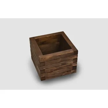 Zahradní stůl Vingo Dřevěný odkládací stolek kostka – hnědá, 29 x 29 x 36 cm