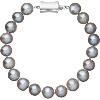 Náušnice Perlový náramek z říčních perel se zapínáním z bílého 14 karátového zlata 823010.3/9267B grey