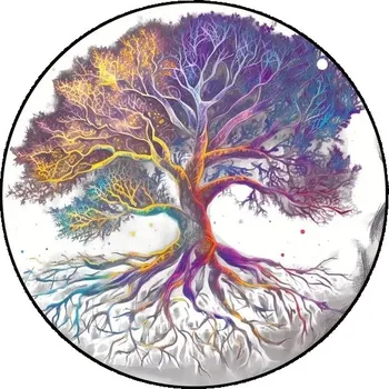 Závěsná kulatá vitráž - Strom života - Naděje