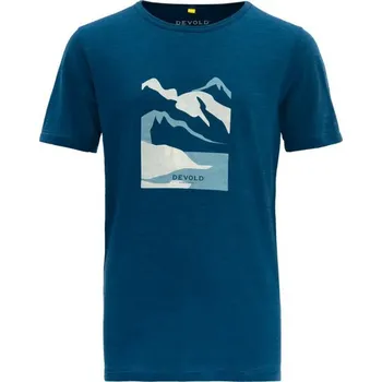Cyklistické kalhoty Dětské tričko Devold Molnes Merino Tee Jr Skydiver Dark