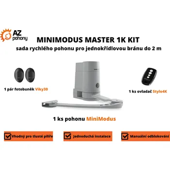 Pohon brány MiniModus Master 1K Kit - sada rychlých pohonů pro křídlovou bránu do 2 m