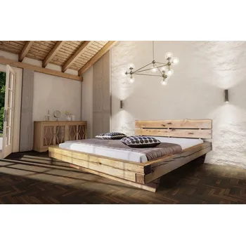 Postel MRAVA, s.r.o. Dvoulůžková postel ELISA - smrk rustik ROZMĚR: 180 x 200 cm / smrk rustik