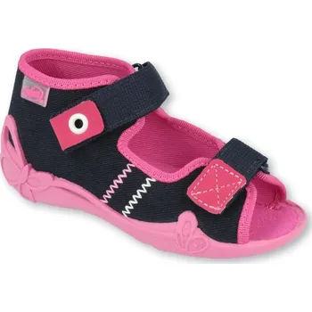 242P056 18 - dívčí sandálky Befado tm.modrá s růž. Velikost: 18