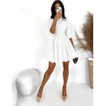 Bílé elegantní šaty GROUND s dlouhým rukávem Velikost: ONESIZE