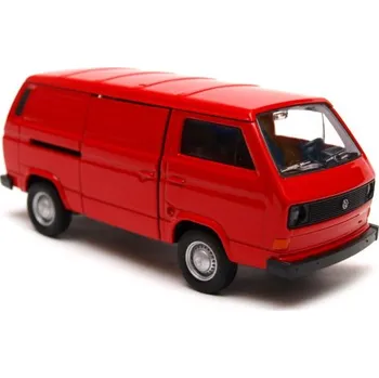 autíčko Welly Volkswagen T 3 Van červený 1:34-39