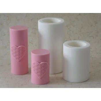 Forma na odlévání Silikonová forma - Válec SRDCE ŽIVOTA prům. 55 mm výška 90 mm