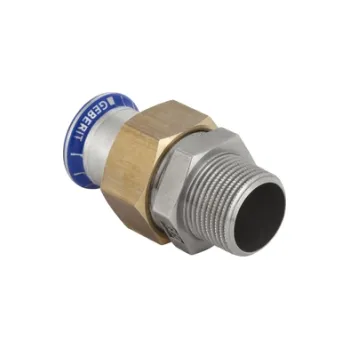 Vodovodní potrubí Geberit MAPRESS přechodové šroubení DN25, s vnějším závitem, lisovací, voda, nerez ocel