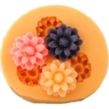 Silikonová forma - ozdoby kytky mini 3 ks prům. 12 mm