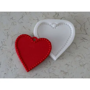 Silikonová forma - Srdíčko se závěsem 82 x 80 x 8 mm