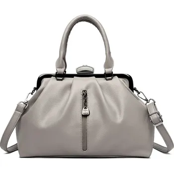 Kabelka Dámská kožená kabelka FLY FF381 Barva: Šedá